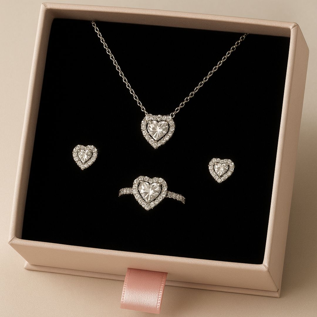 Set de Joyería Premium™ - Collar + Aretes + Anillo Ajustable