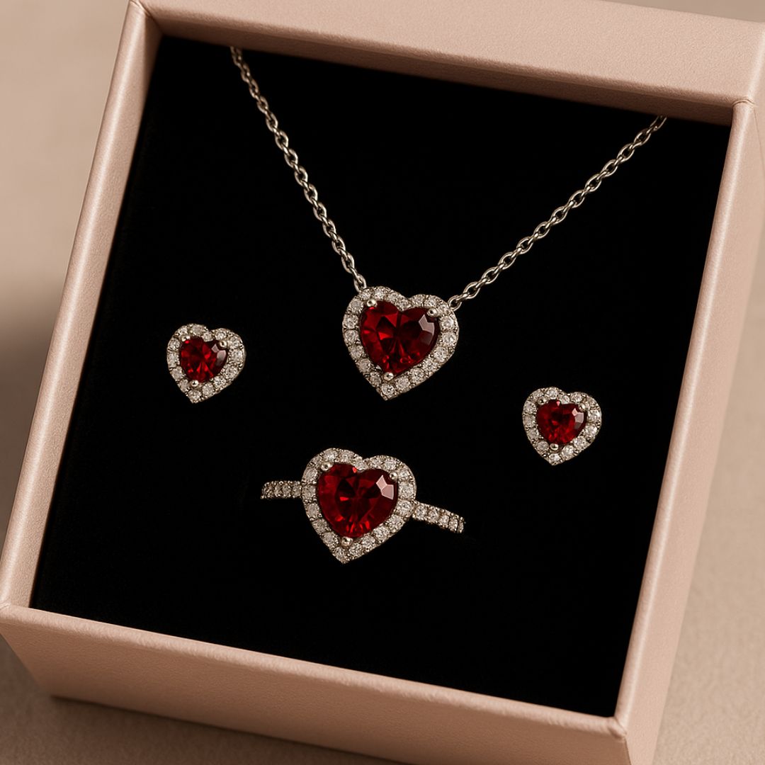 Set de Joyería Premium™ - Collar + Aretes + Anillo Ajustable