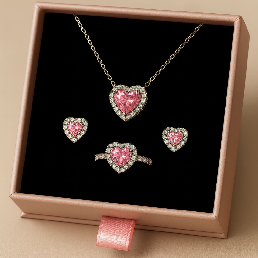 Set de Joyería Premium™ - Collar + Aretes + Anillo Ajustable