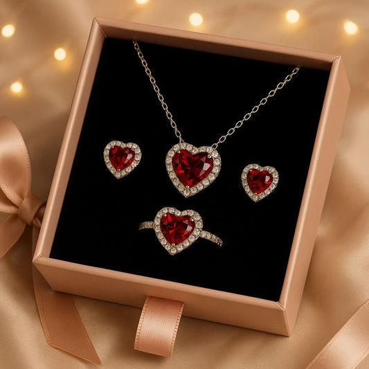 Set de Joyería Premium™ - Collar + Aretes + Anillo Ajustable