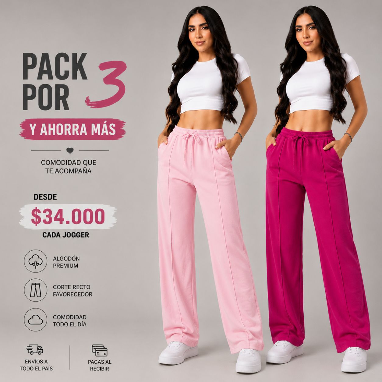 Jogger Premium Bota Recta - Cómoda Y Espectacular